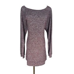 Athleta Large L Luxe Marled Plum Purple Heathered Tunic‎ Top Modal Blend Lounge